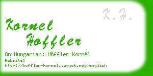 kornel hoffler business card