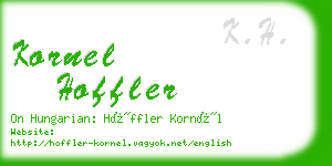 kornel hoffler business card